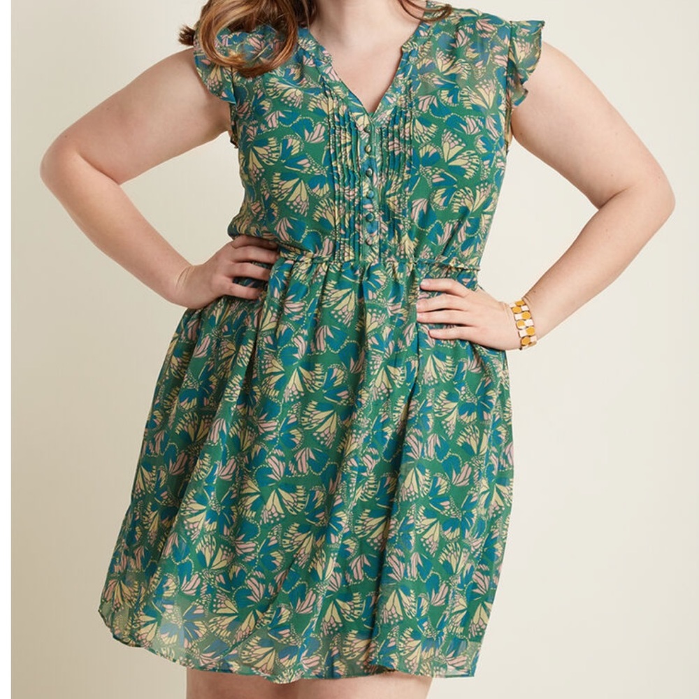 A-line Dress in Butterflies By ModCloth